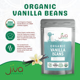 Jiva Organic Vanilla Beans 25 Count Large - Premium Grade A Ceylon Pods from Sri Lanka - Non-GMO, All-Natural, Hand-Cured for Baking, Cooking