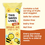 This Saves Lives Kids' Nut-Free Snack Bars, Helping to End Child Hunger, Individually Wrapped Kids Healthy Snack Bars - Gluten-Free, Non-GMO - Beehive