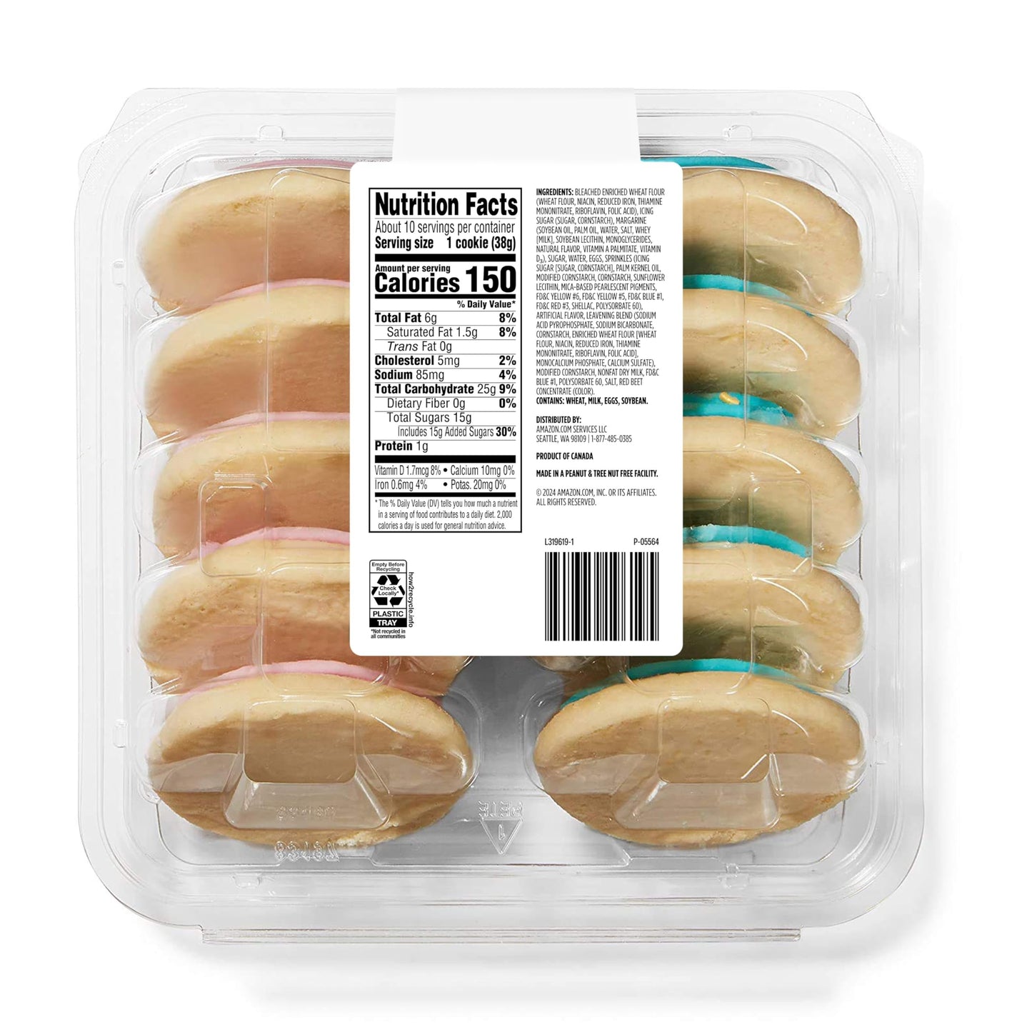 Amazon Grocery, Unicorn Frosted Sugar Cookies, 13.5 oz, 10 ct (Previously Amazon Fresh, Packaging May Vary)