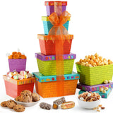 Broadway Basketeers Gourmet Food Gift Basket Tower for Birthdays - Curated Snack Box, Sweet and Savory Treats for Parties, Best Wishes, Birthday