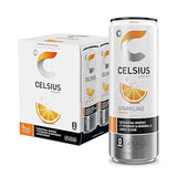 CELSIUS Sparkling Orange, Sugar Free Energy Drink, 12 Fl Oz (Pack of 4)