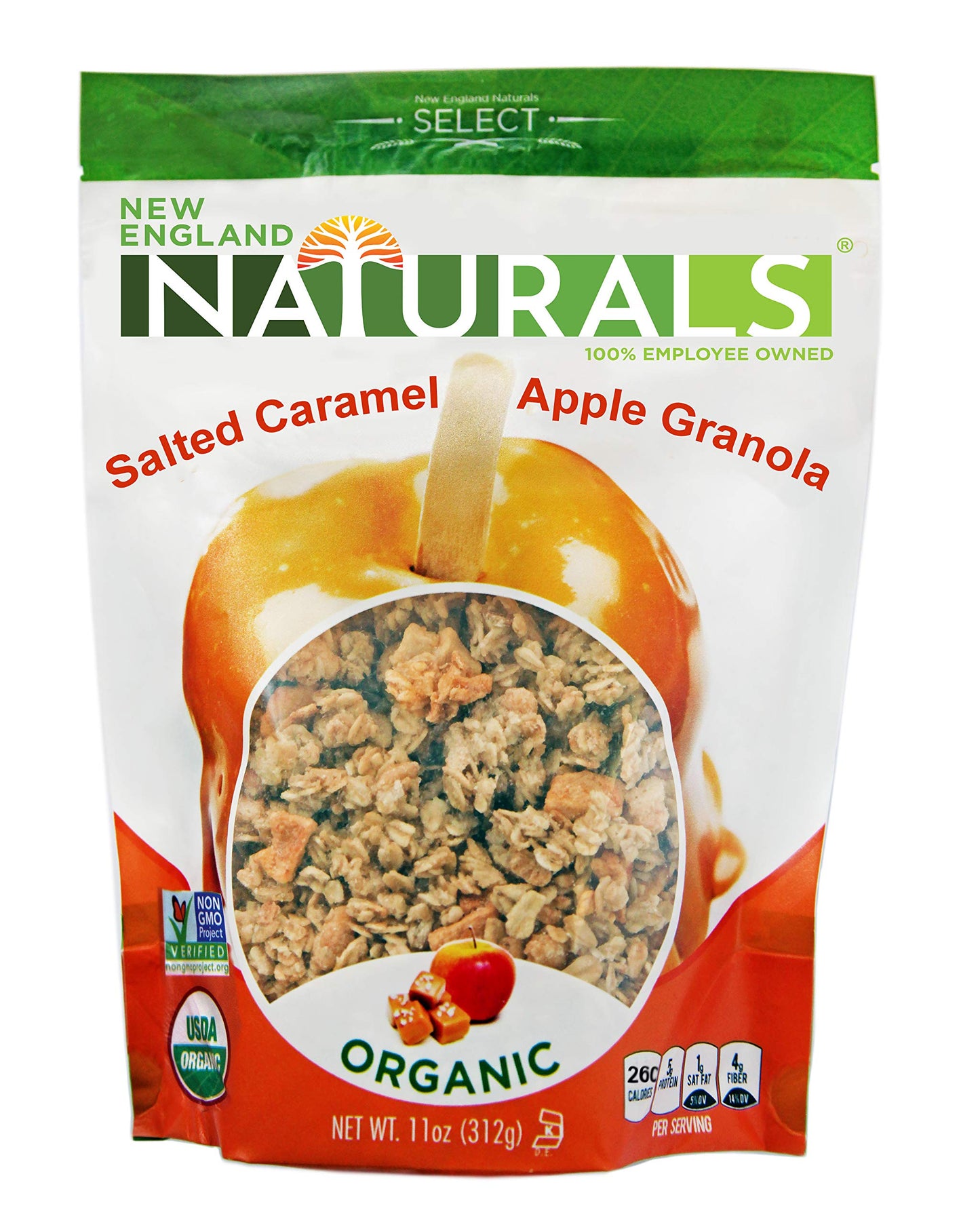 New England Naturals Organic Salted Caramel Apple Granola, 11 Ounce