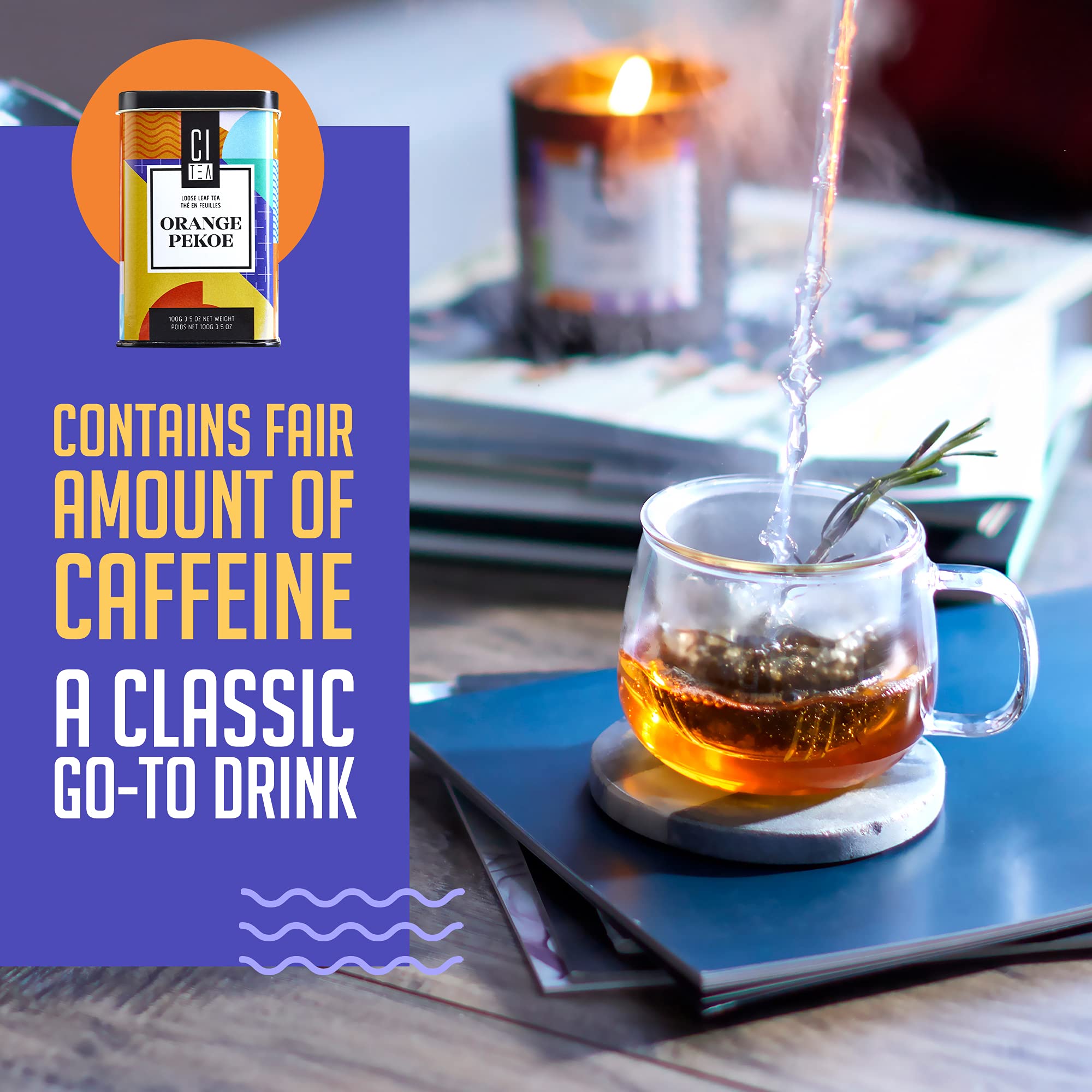 Citea Premium Orange Pekoe Loose Leaf Black Tea - Iced/Hot, 100g in Tin Cans
