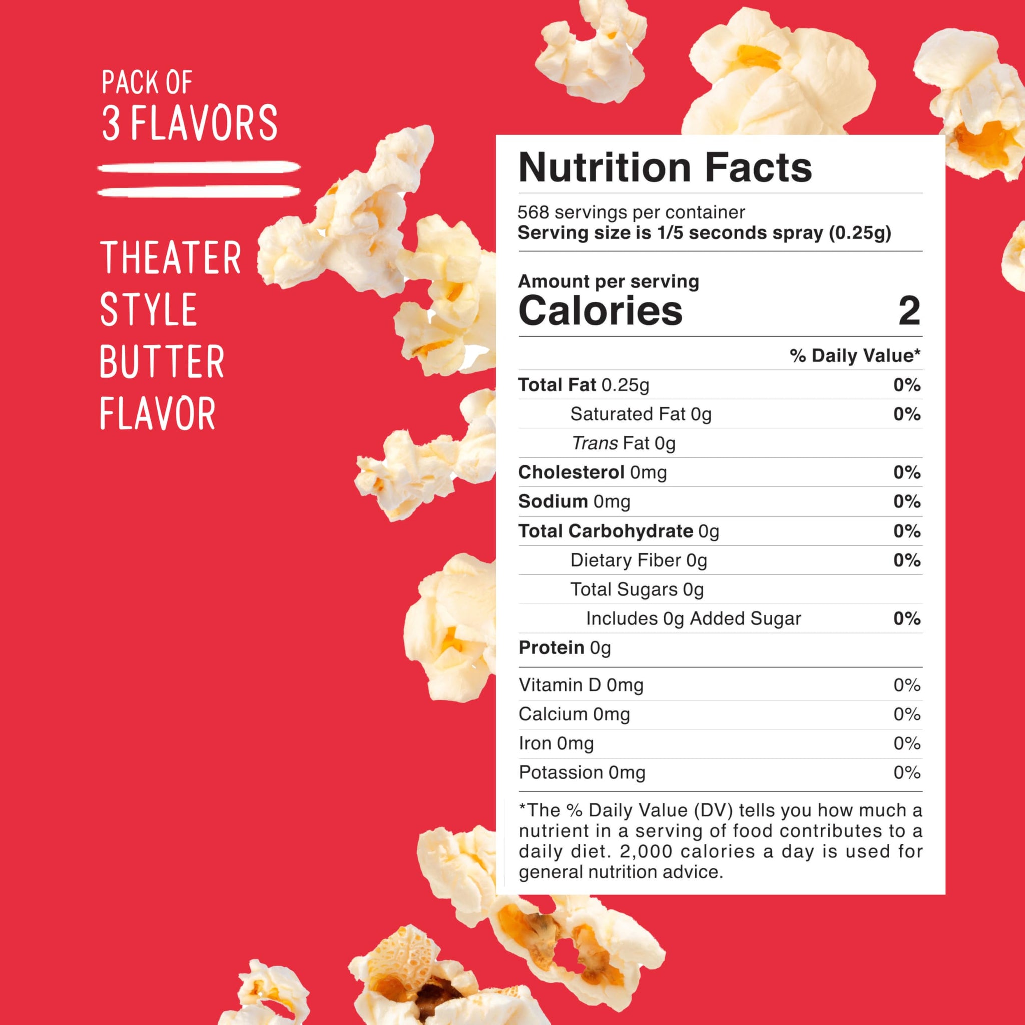 Winona Pure Popcorn Spray, Butter Garlic & Caramel, Seasoning for Snacks & Meals, 5 oz, 3 Pack