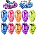 10 Pcs Microfiber Mop Slippers Shoes Reusable Dust Mops for Women Washable, 5-Pairs Mop Slippers Shoes for Floor Cleaning? Mop Socks for Foot Dust