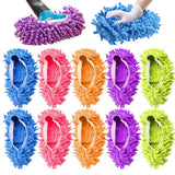 10 Pcs Microfiber Mop Slippers Shoes Reusable Dust Mops for Women Washable, 5-Pairs Mop Slippers Shoes for Floor Cleaning? Mop Socks for Foot Dust