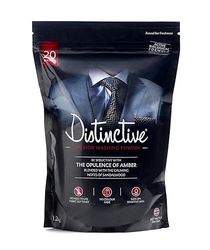 Distinctive Biological Laundry Powder - Eco-Friendly Washing Detergent with Opulence of Amber Fragrance, 20-40 Washes, Low-Temperature Enzyme