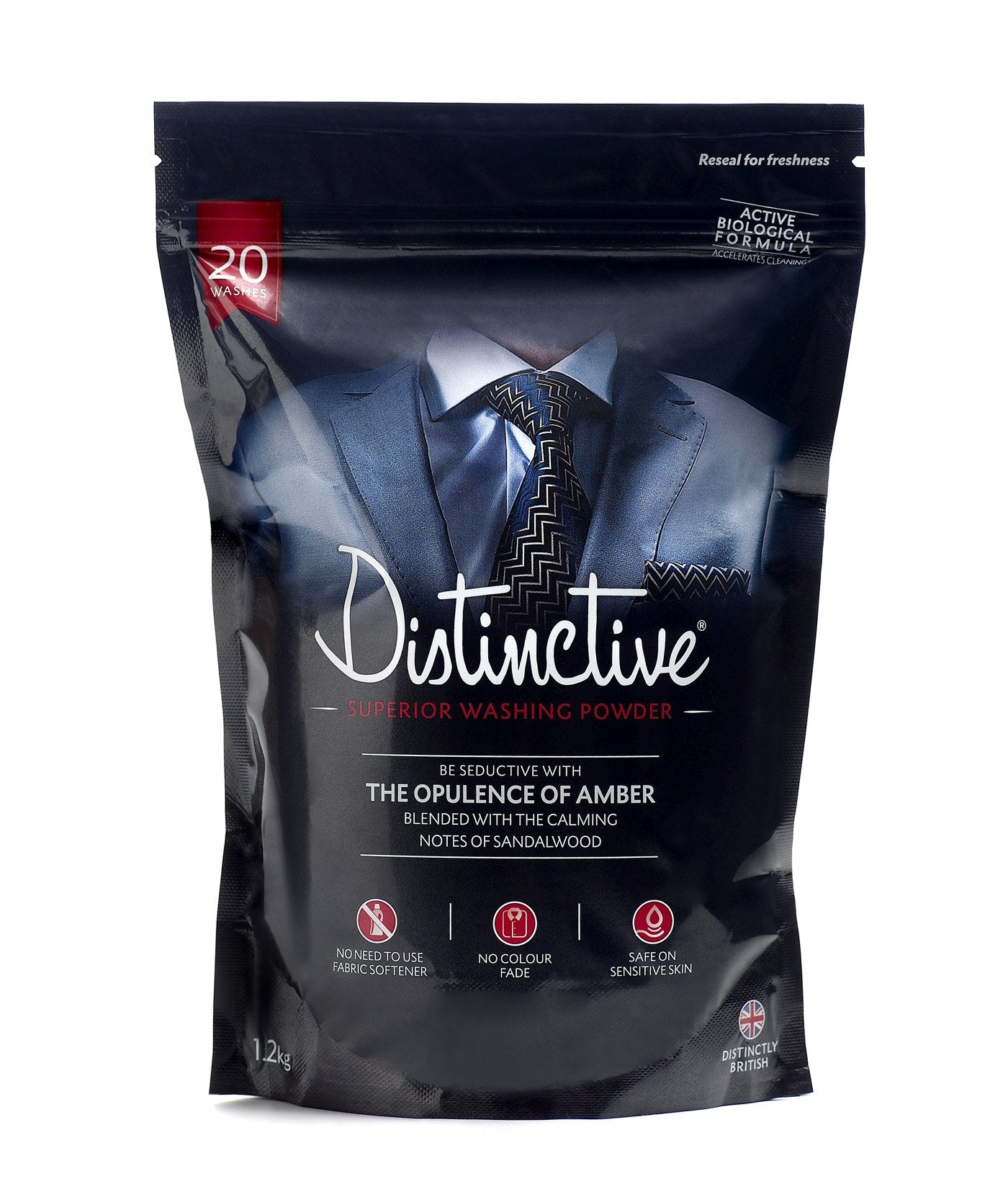 Distinctive Biological Laundry Powder - Eco-Friendly Washing Detergent with Opulence of Amber Fragrance, 20-40 Washes, Low-Temperature Enzyme
