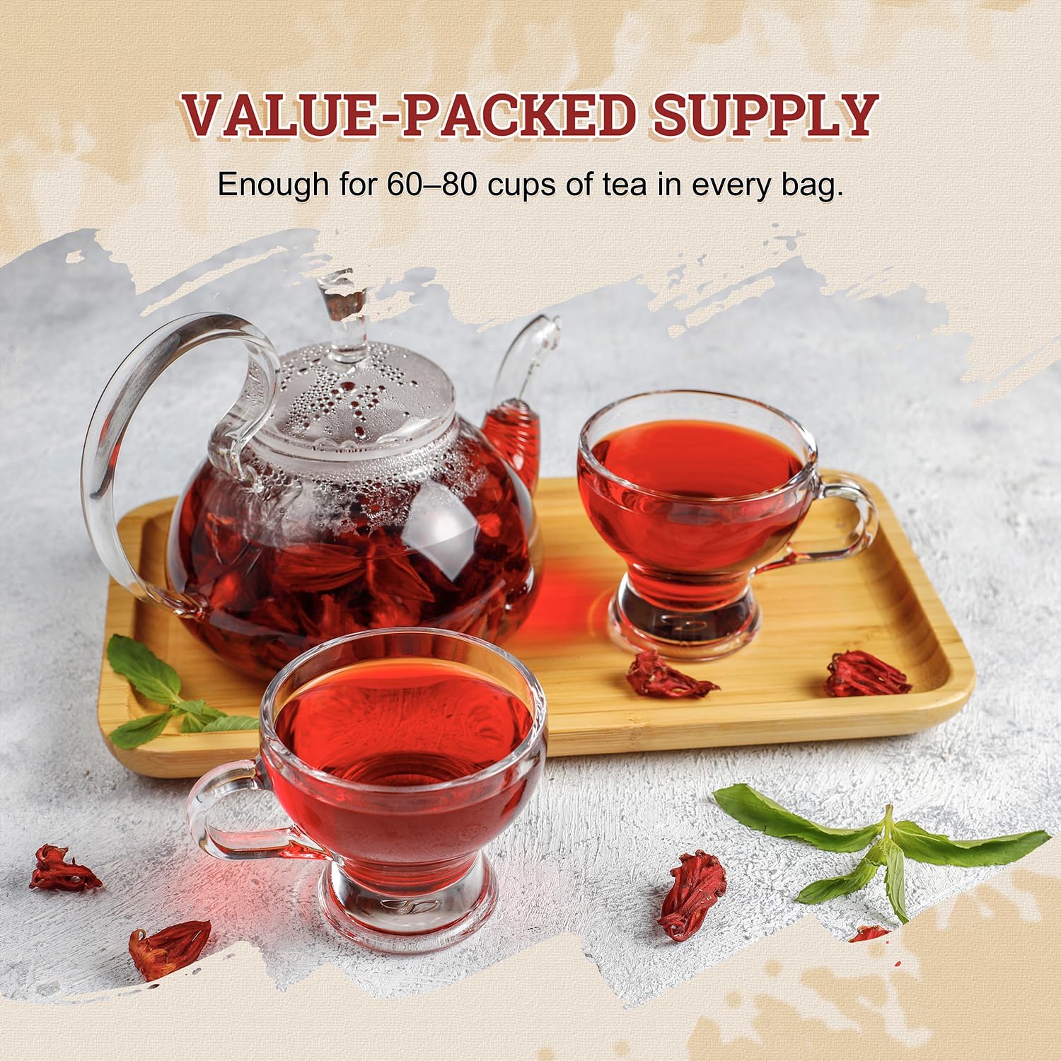 52USA Organic Hibiscus Flowers, Hibiscus Tea, 1 lb (16oz), Dried Hibiscus Flowers, 100% Certified Organic, Cut and Sifted, Flor de Jamaica, Gluten