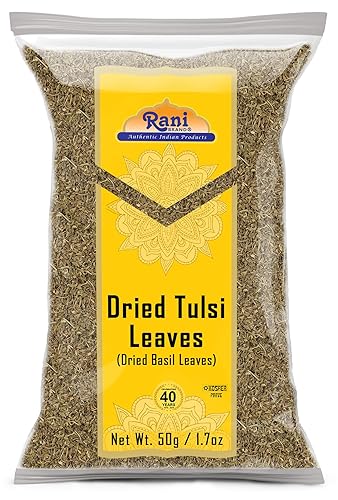 Rani Dried Tulsi (Indian Basil, Holy Basil) Leaves 1.75oz (50g) Used for Beverages & Ayurveda Herbal ~ All Natural | Vegan | Gluten Friendly | Non-GMO