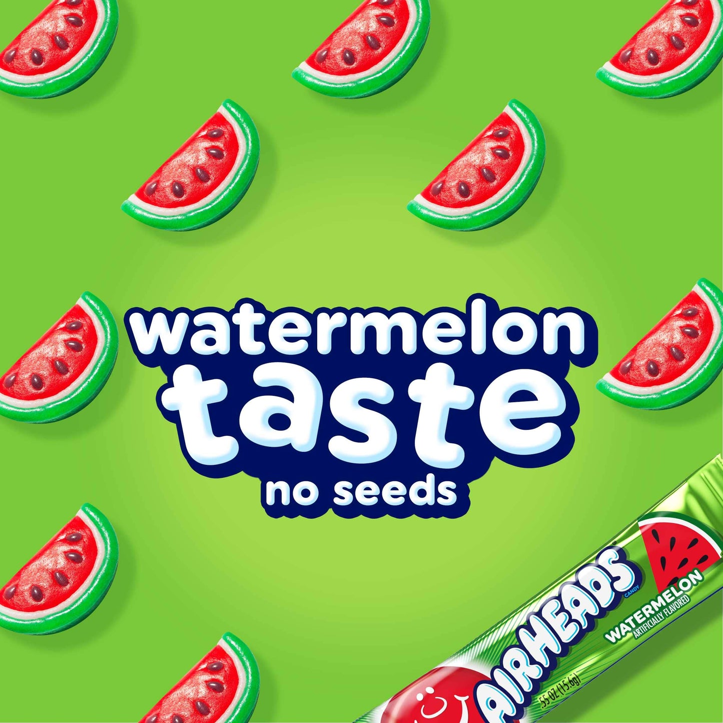 Airheads Full-Size Candy Bars, Taffy Candy Pack, Individually Wrapped Bulk Candy, Watermelon Flavor Artificially Flavored, 36 Count Box