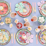 Coterie Mixed Floral Paper Plates (Set of 10 large plates) - Paper plates for Tea and Garden Party, Bridal and Baby Shower, and More| 9.25" fancy