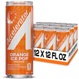 Accelerator Energy Drink, Orange Ice Pop 12oz can (12 pack), Zero Sugar, Sustained Energy from 100% Natural Caffeine (200mg from Green Coffee Bean