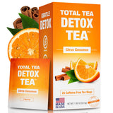 Total Tea SIimming Detox Tea Caffeine Free - 25 Day Detox - Herbal Tea with Chamomile, Hibiscus Tea & Ginger Root for Colon Cleanse - Natural Citrus