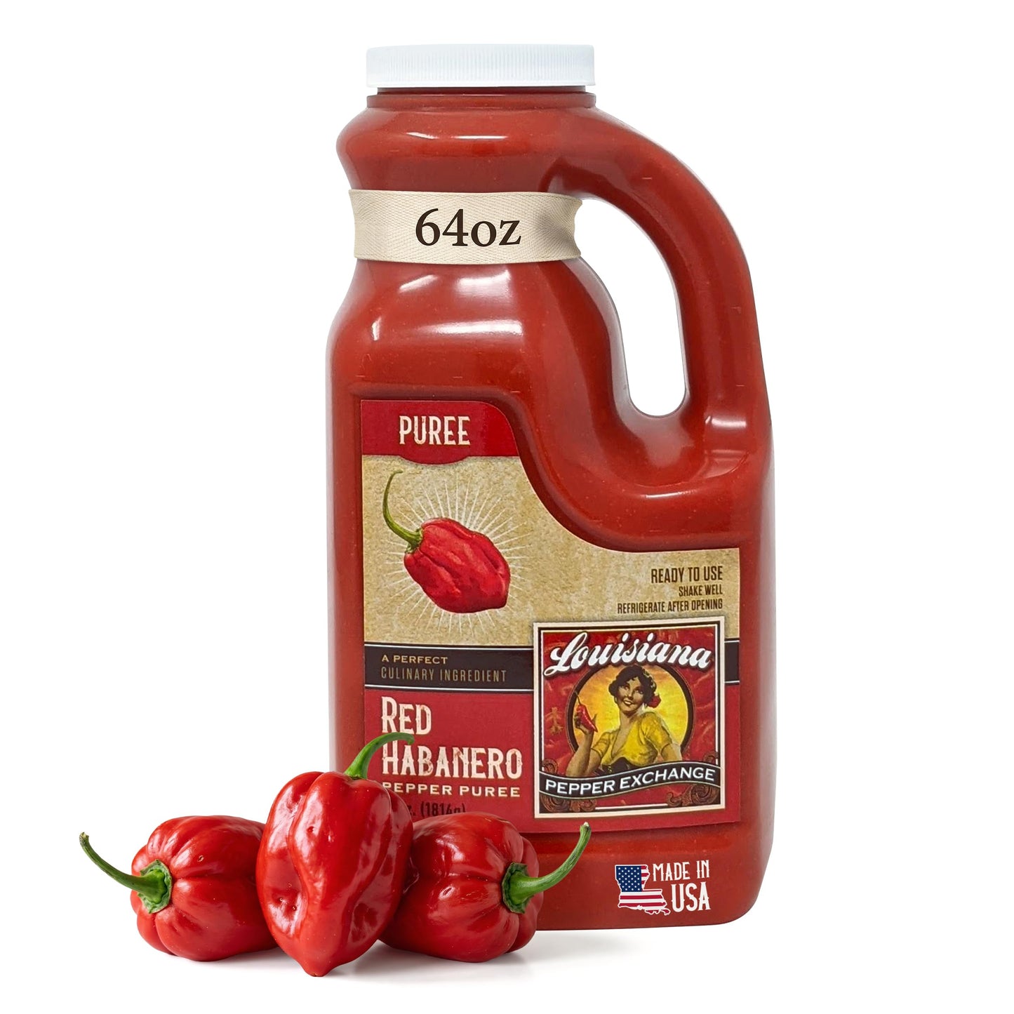 Louisiana Pepper Exchange Red Habanero Puree, 64oz