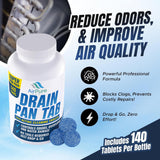 Air Pure Drain Pan Tabs - 140 Flow Treatment Tablets for HVAC & AC Condensate Pan Treatment | Prevents Overflow, Cleans Drain Lines, & Eliminates