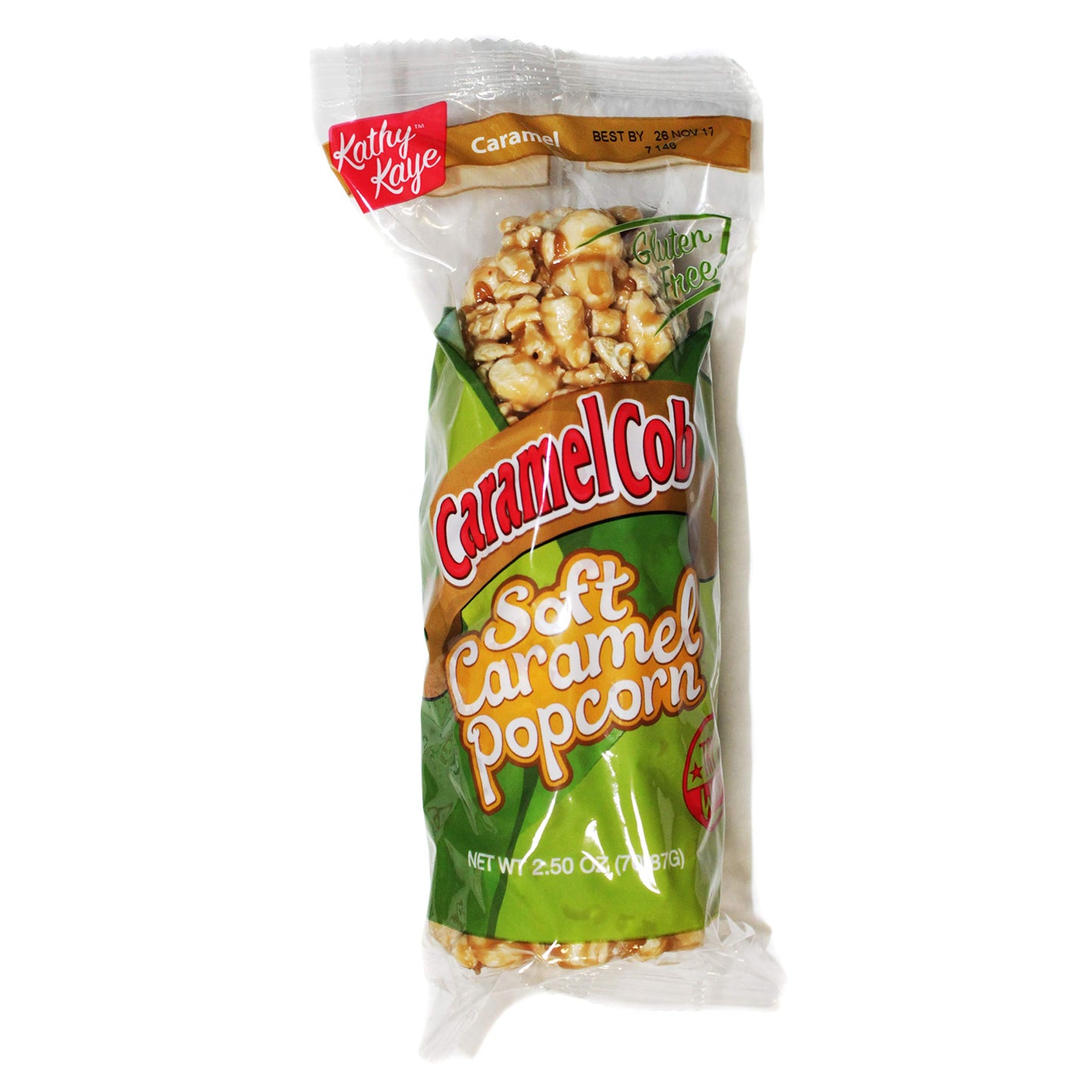 Kathy Kaye (1) Caramel Cob - Soft Caramel Popcorn - Fall/Halloween Candy - Try It Warm! - 5.5" Long Net Wt. 2.50 oz