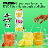 Waterdrop Hydration Cubes With Vitamin C, B Vitamins and Electrolytes, 3 Iced Tea Flavor Electrolyte Variety Pack, Flavored Water Enhancer Cubes
