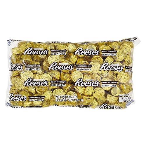 REESE'S Peanut Butter Cups, Chocolate Candy, Miniatures, Gold, 66.7 Ounce Bulk Candy