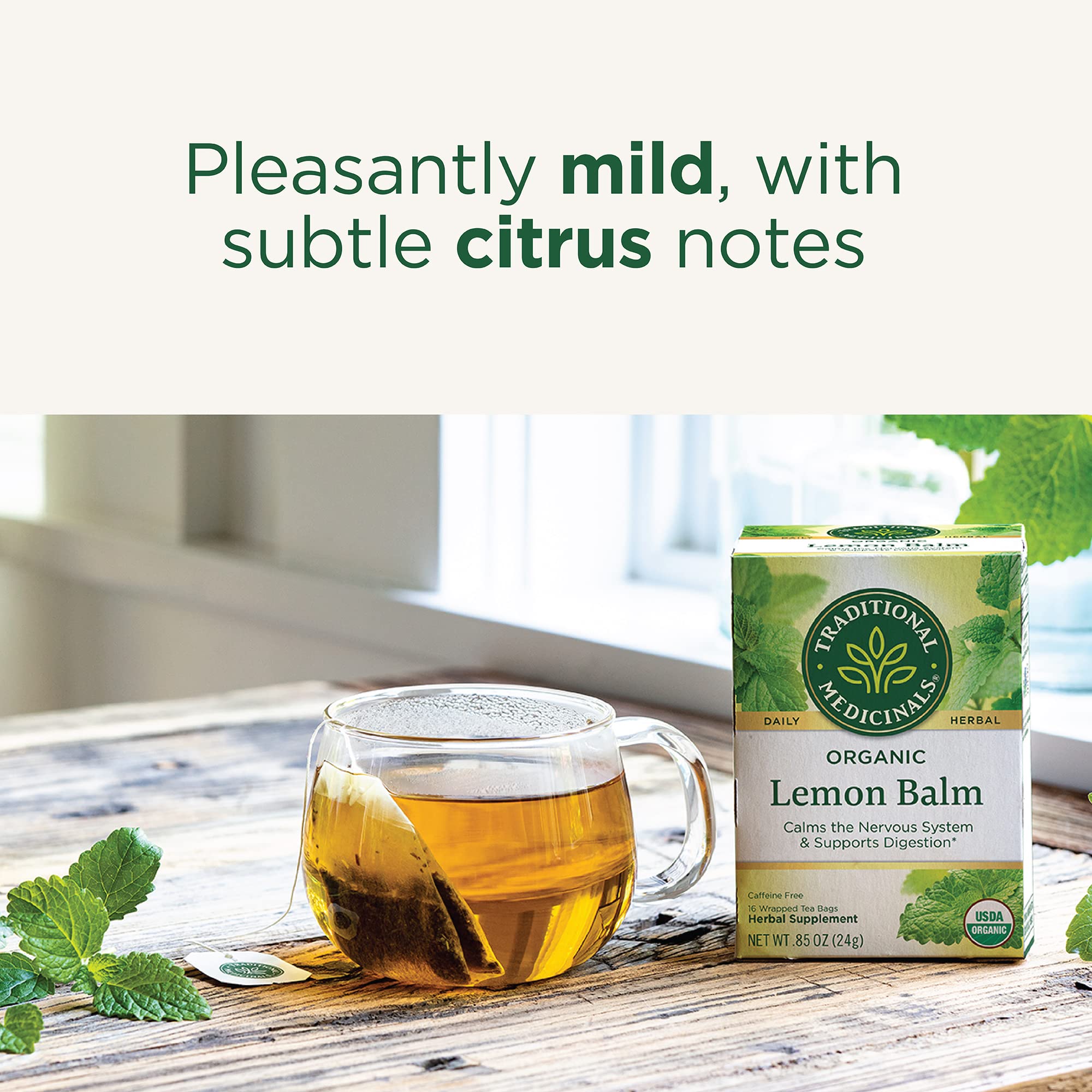 Herb Tea, 95% organic, Lemon Balm , 16 bag (pack of 6 ) ( Value Bulk Multi-pack)