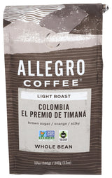 Allegro Coffee, Coffee Colombia El Premio De Timana Whole Bean, 12 Ounce