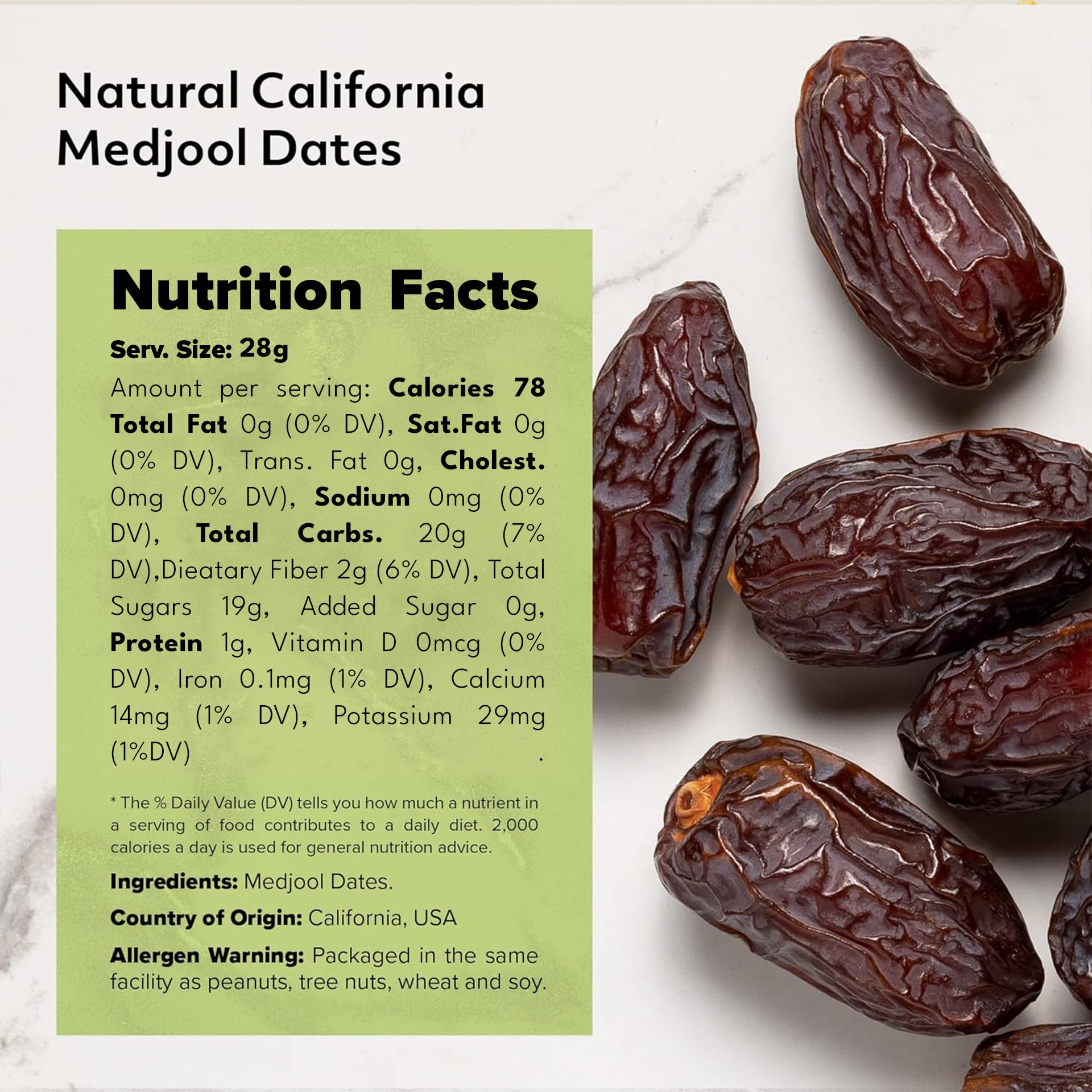 NUTS U.S. - Natural Medjool Dates | Grown In California Desert | Juicy and Sweet | No Added Sugar and Preservatives | Chewy Texture | All Natural