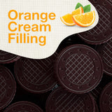 Fiorella Crunch Dark Chocolate Wafer Cookies, 18 Count, Chocolate Covered Crispy Thin Wafers with Layers of Orange Cream Filling, Individually Wrapped