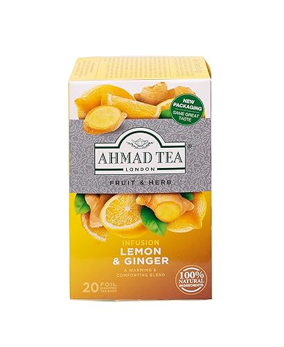 Ahmad Tea Tea Infusion, Lemon & Ginger, 40G, 20 Count