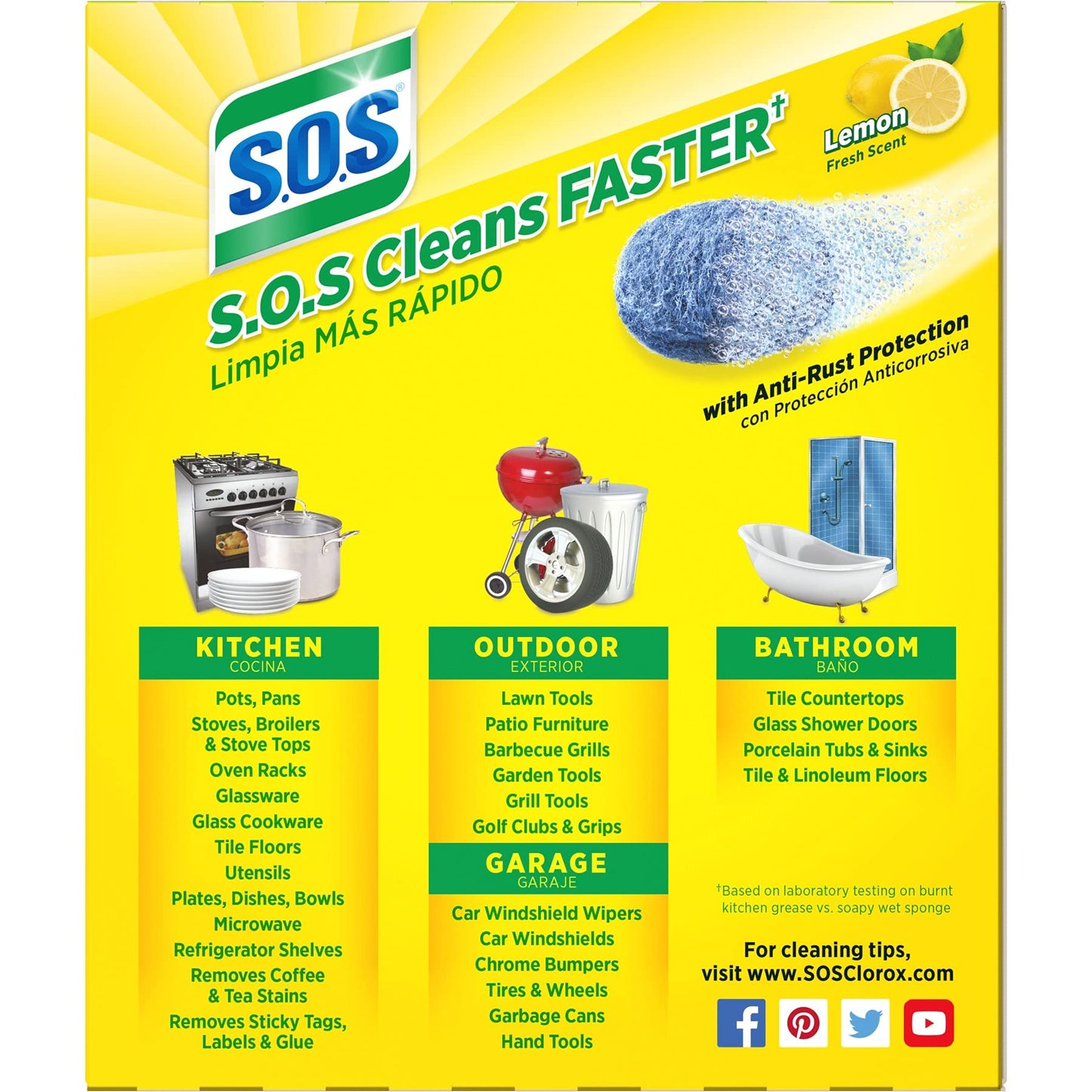 S.O.S Steel Wool Soap Pads, Lemon Fresh, 10 Count
