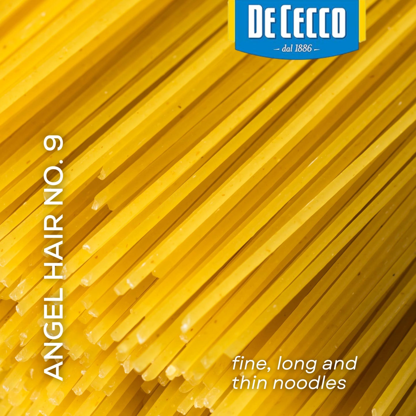 De Cecco Angel Hair No. 9 Pasta, 16 Oz, Authentic, Slow Dried, Made with Durum Wheat, Versatile Pasta for Sauces & Recipes, Made in Italy