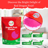 Byait Freeze Dried Dragon Fruit Powder 16 Oz, Fine Pitaya Powder for Food Coloring, Baking, Smoothies, Drinks, Ice Cream, Cocktails, Vegan, Non-GMO