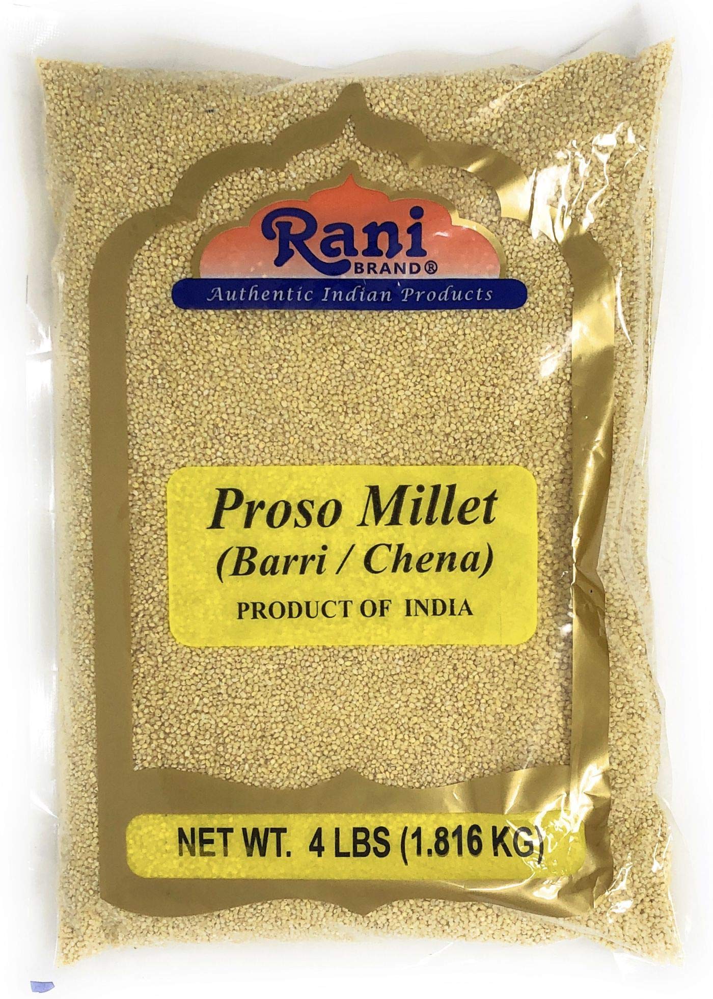 Rani Proso Millet (Panicum Millaceum) Whole Ancient Grain Seeds 64oz (4lbs) 1.81kg Bulk ~ All Natural | Gluten Friendly | NON-GMO | Vegan | Indian Origin | Barri/Chena/Variga/Baragu