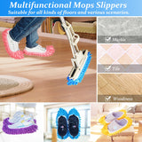 10 Pcs Shoes Cover Dust Duster, Washable Mop Slippers Shoes for Floor Cleaning, Reusable Microfiber Duster Mops for House, Office, Bathroom, Kitchen