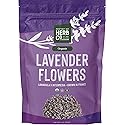 Organic Lavender Flower Whole, by Herb Co, Lavandula x Intermedia, Lavandin, from France, Kosher, for Tea, Baking, Hair, Skin, Cleaning, Crafts & Eau