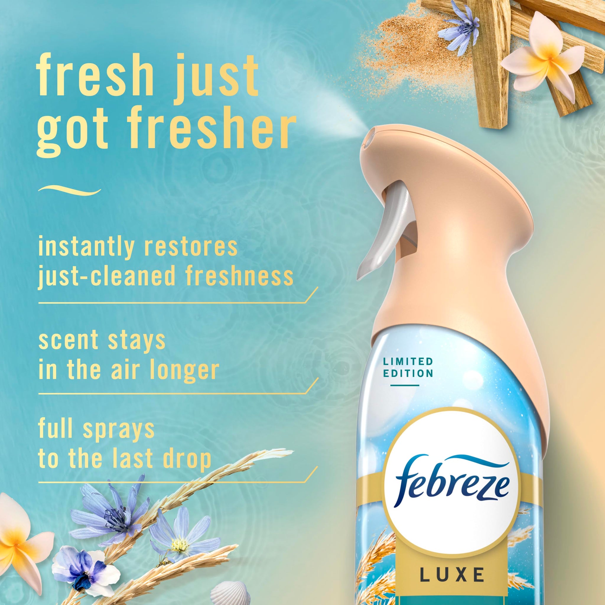 Febreze Air Mist, Air Freshener, Odor Fighting Room Spray, Deodorizer for Home Bathroom Kitchen Office Apartment, Lilac Sunrise, Warm Ocean Breeze