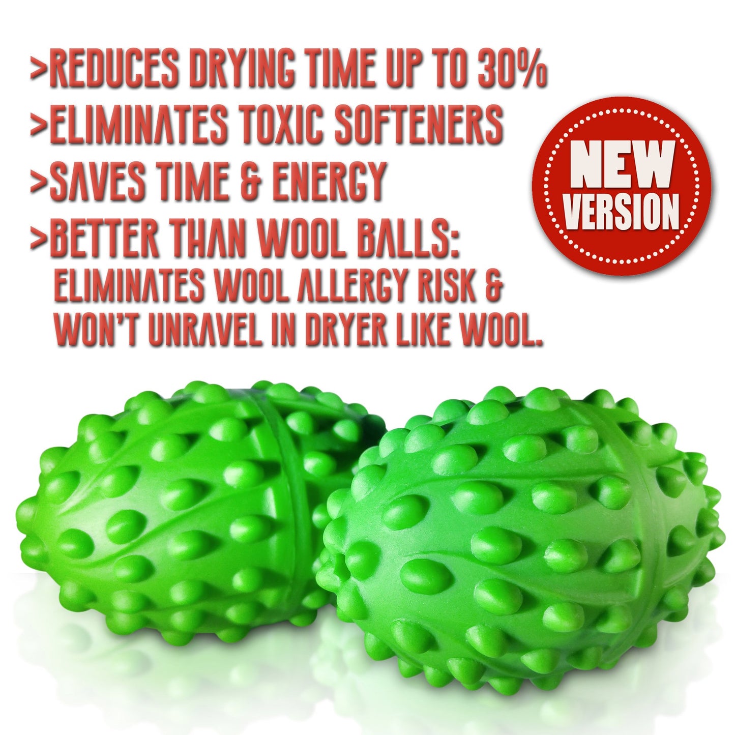 DryerPlus Dryer Balls XL | The BEST Made Reusable Non Toxic Laundry Softener & Wrinkle Release | Replaces Fabric Softener Liquid, Dryer Sheets & Wool