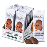 Béquet Milk Chocolate Sea Salt Caramel Cups - Soft, Individually Wrapped Chocolate-Covered Caramels, Gluten?Free & Gourmet - 12-Pack (2 cups each)