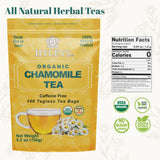 Hyleys Chamomile Tea Organic - 100 Tea Bags - Caffeine Free Herbal Tea