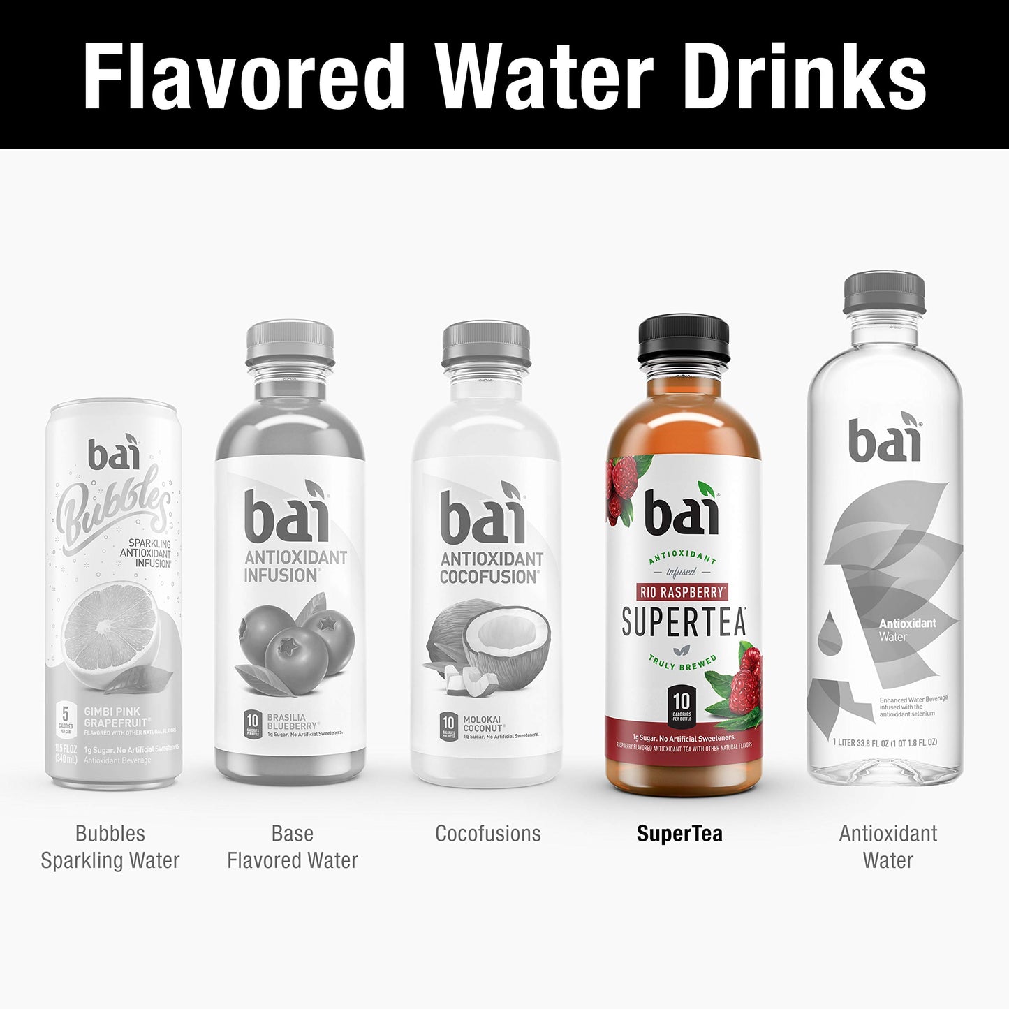 Bai Iced Tea, Rio Raspberry, Antioxidant Infused Supertea, Crafted with Real Tea (Black Tea, White Tea), 18 Fl Oz (Pack of 12)