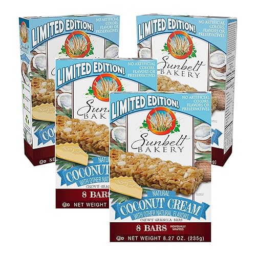 Sunbelt Bakery Coconut Cream Chewy Granola Bars, Coconut, 8 Bars (Pack of 4)