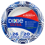 Dixie Ultra, Large Paper Bowls, 20 Oz, 26 Count, Microwave Safe, Compostable, Disposable Bowls Great For Breakfast, Lunch, And Dinner Meals