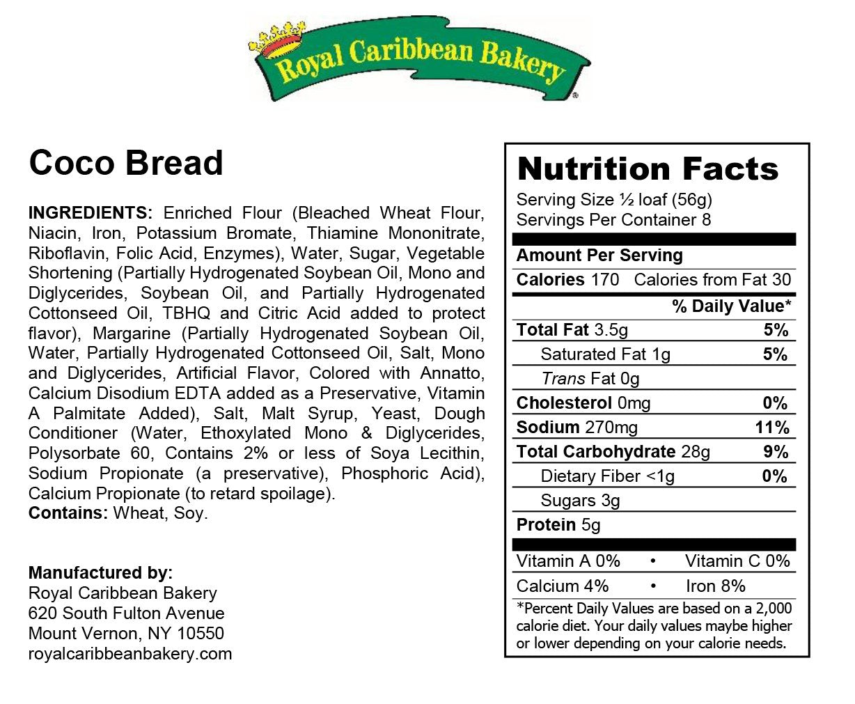 Jamaican Style Coco Bread, 16 Oz. (1 Pack)