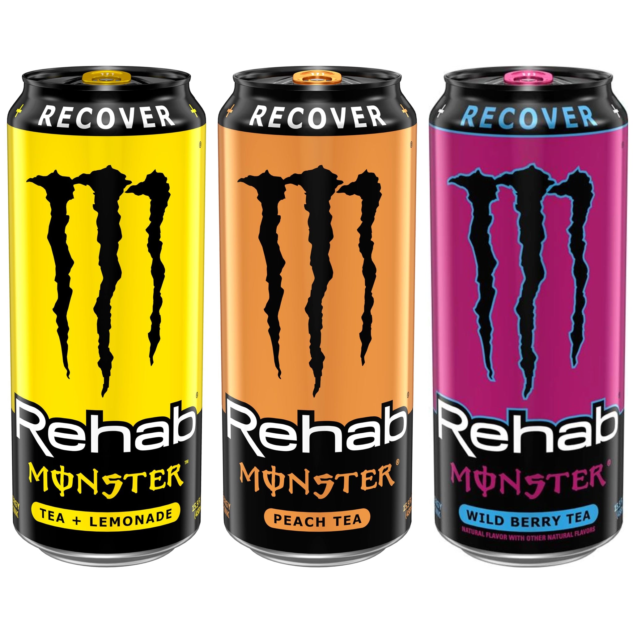 Monster Energy Rehab LPWBT, Variety Pack, Energy Iced Tea, 15.5 Ounce