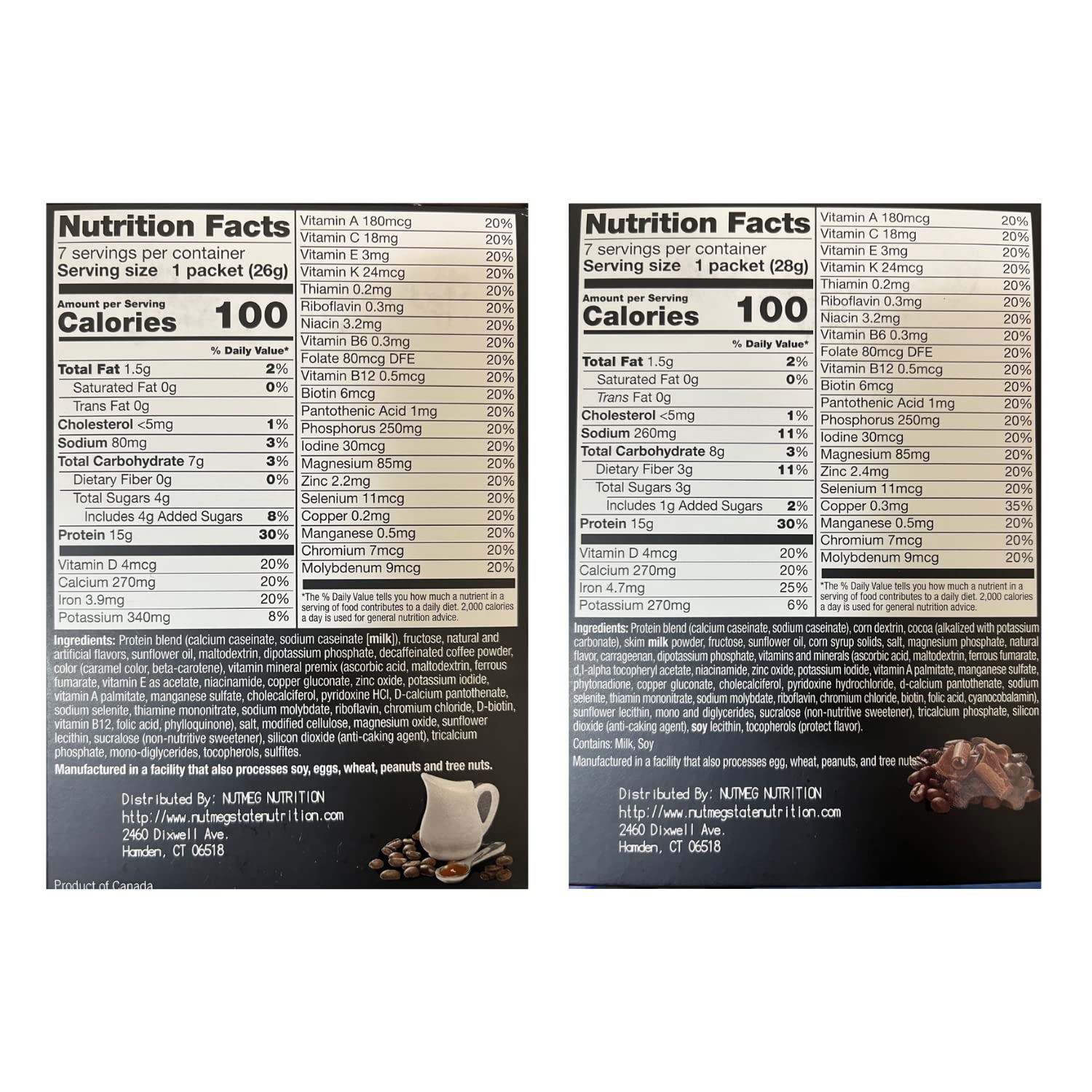 PROTIFIT - High Protein Caramel Caffe Latte & Mocha Pudding & Shake Mix 2 Pack, 15g Protein, Low Calorie, Low Fat, Low Carb, Aspartame Free, Idea