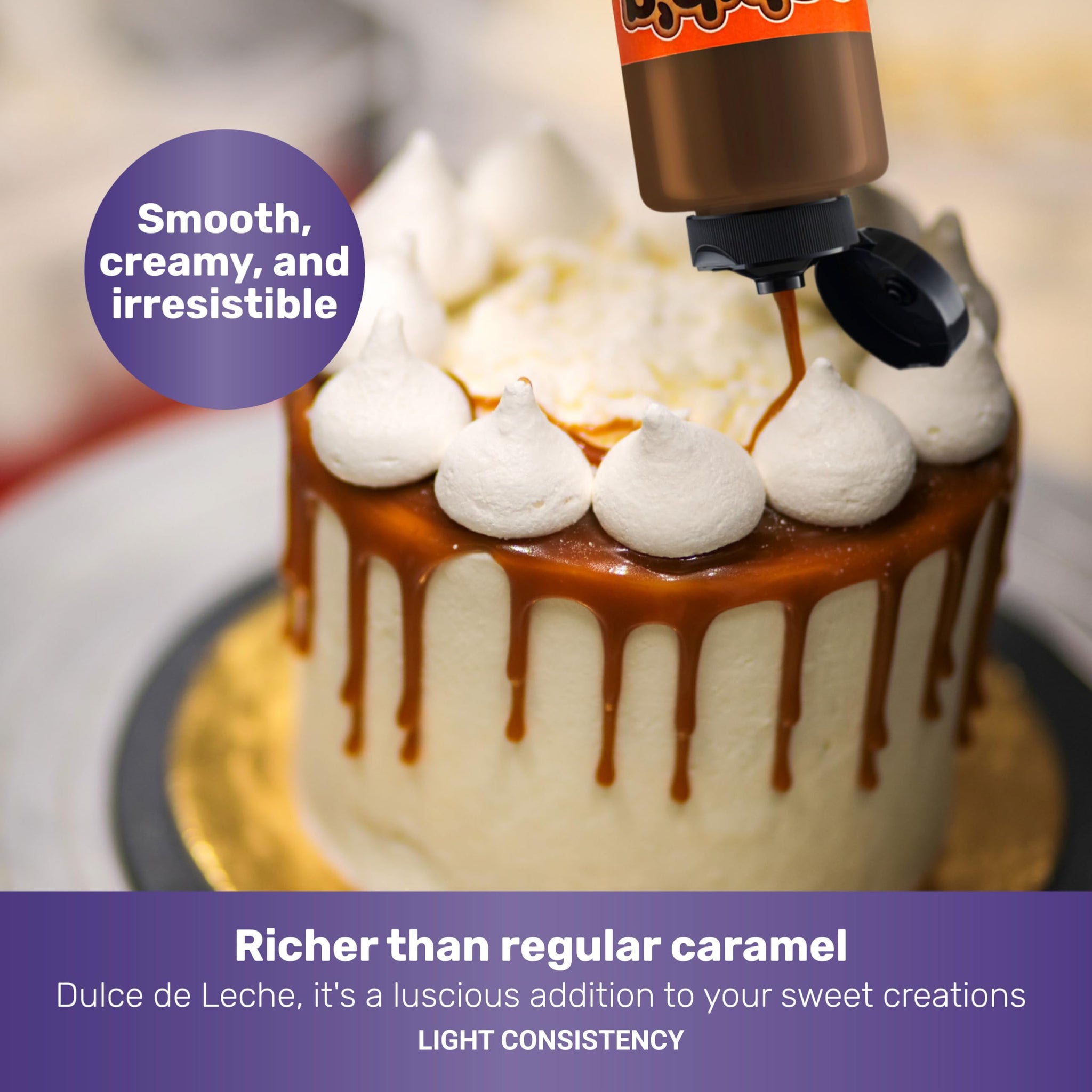 N’DULCE Dulce De Leche Syrup, Caramel for Coffee, Caramel sauce, Light Texture and Rich Flavor, Gluten-free, Nut-free, Pourable Syrup for Beverages, Desserts & Pastries - 21 oz
