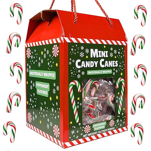 Sweetzo Bulk Individually Wrapped Mini Candy Canes, Classic Christmas Candies, Peppermint Flavored (200 Pieces)