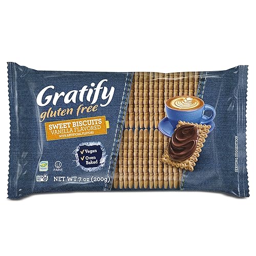 Osem Gratify Petit Beurre Vanilla Biscuits - Gluten Free Dessert Cookies, Sweet Snack for Adults & Kids, Vegan, Dairy Free, Oven Baked, Kosher