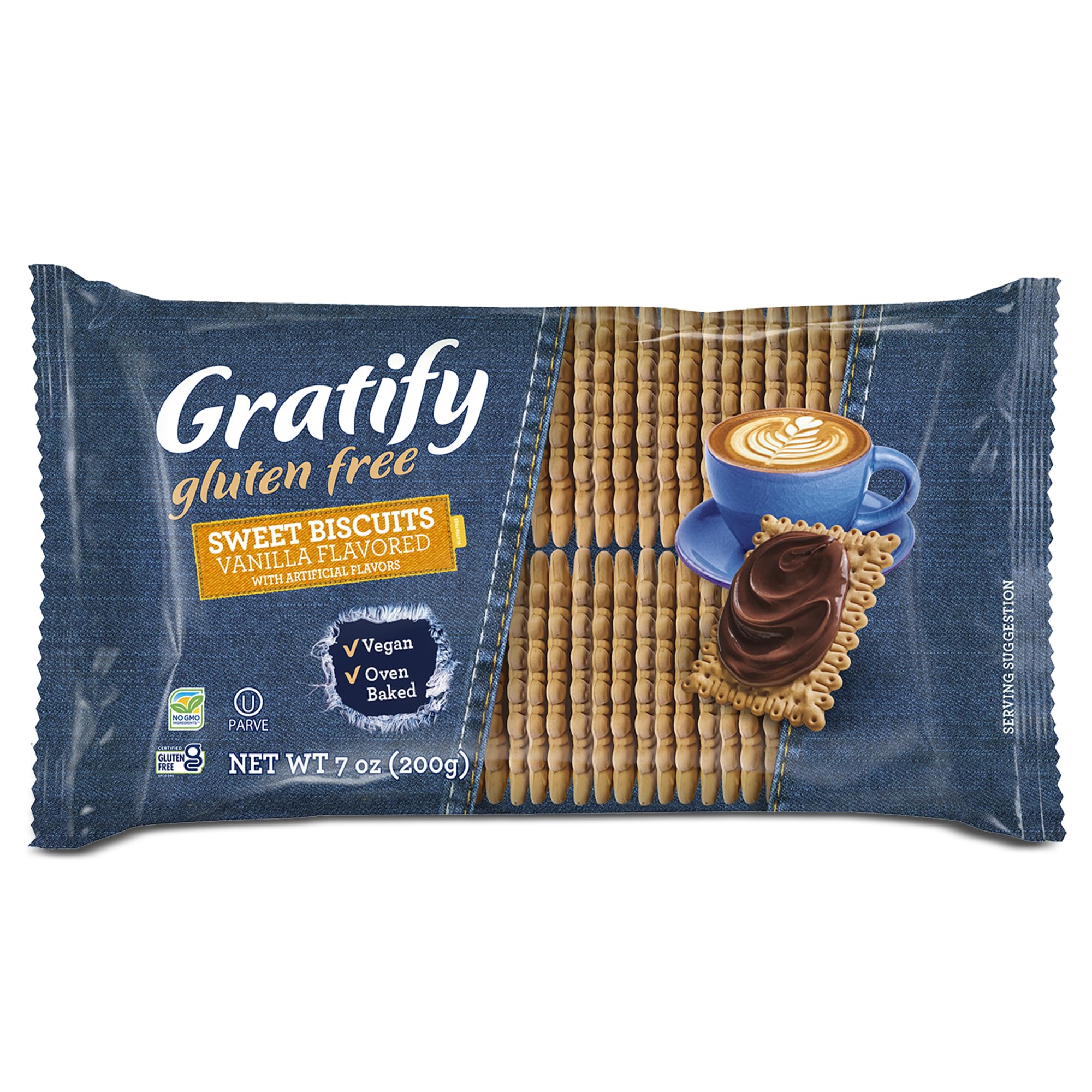 Osem Gratify Petit Beurre Vanilla Biscuits - Gluten Free Dessert Cookies, Sweet Snack for Adults & Kids, Vegan, Dairy Free, Oven Baked, Kosher