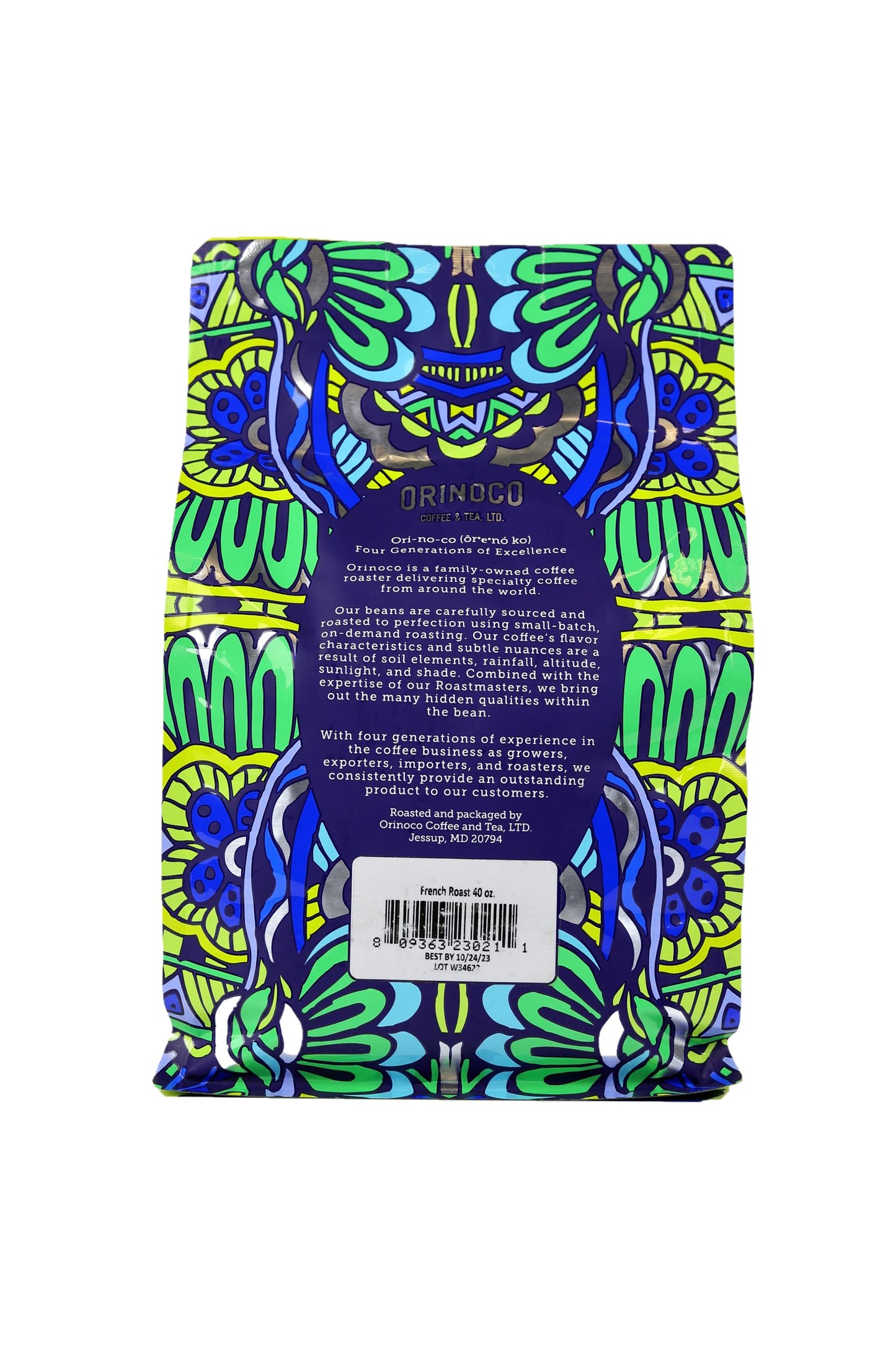 Orinoco French Roast 2.5lb bag, Bold Roast, Whole Bean Coffee, 100% Arabica beans