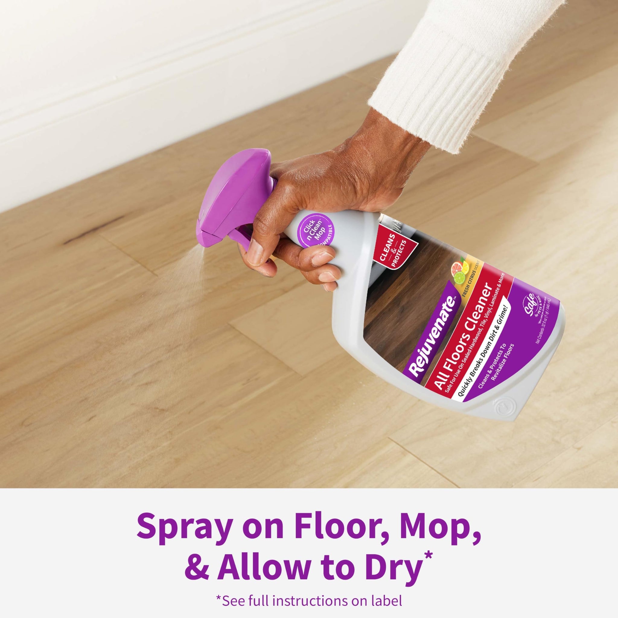 Rejuvenate All Floors Cleaner, 32 Ounces, Breaks Down Dirt and Grime, Cleans and Protects Floors Throughout Your Home, Including Sealed Hardwood
